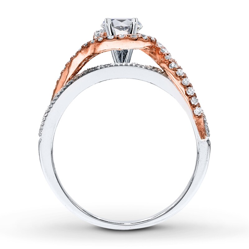 Main Image 2 of Previously Owned Diamond Ring Setting 3/8 ct tw Round-cut 14K Two-Tone Gold
