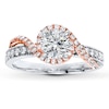 Thumbnail Image 3 of Previously Owned Diamond Ring Setting 3/8 ct tw Round-cut 14K Two-Tone Gold