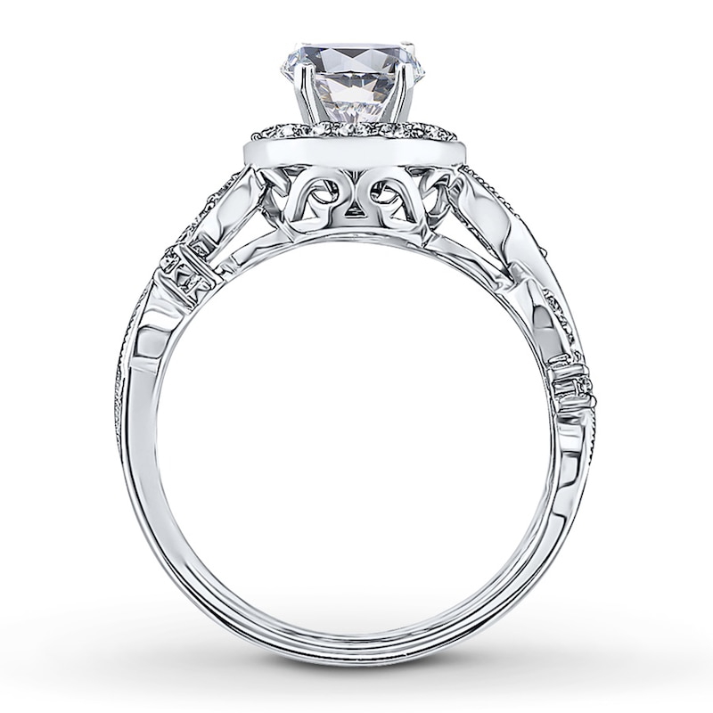 Main Image 2 of Previously Owned Diamond Ring Setting 3/8 ct tw Round-cut 14K White Gold