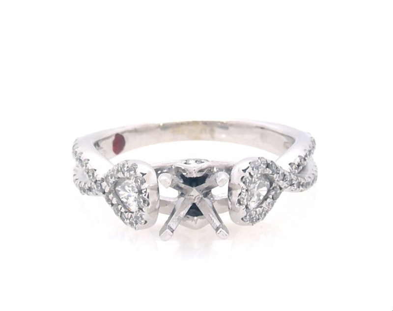 Previously Owned Diamond Twist Shank Engagement Ring Setting 1/2 ct tw 14K White Gold