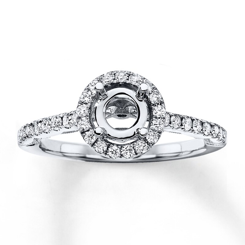 Main Image 1 of Previously Owned Diamond Ring Setting 1/3 ct tw Round-cut 14K White Gold