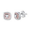 Thumbnail Image 1 of Previously Owned Earrings 1/5 cttw Diamonds Sterling Silver & 10K Rose Gold