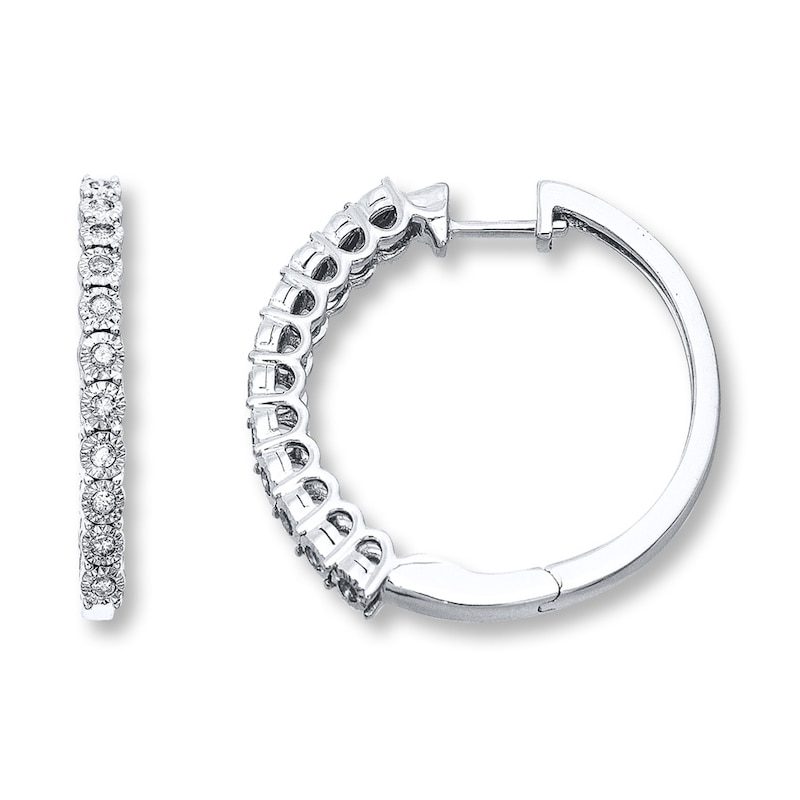 Main Image 1 of Previously Owned Radiant Reflections Diamond Earrings 1/4 ct tw 10K White Gold