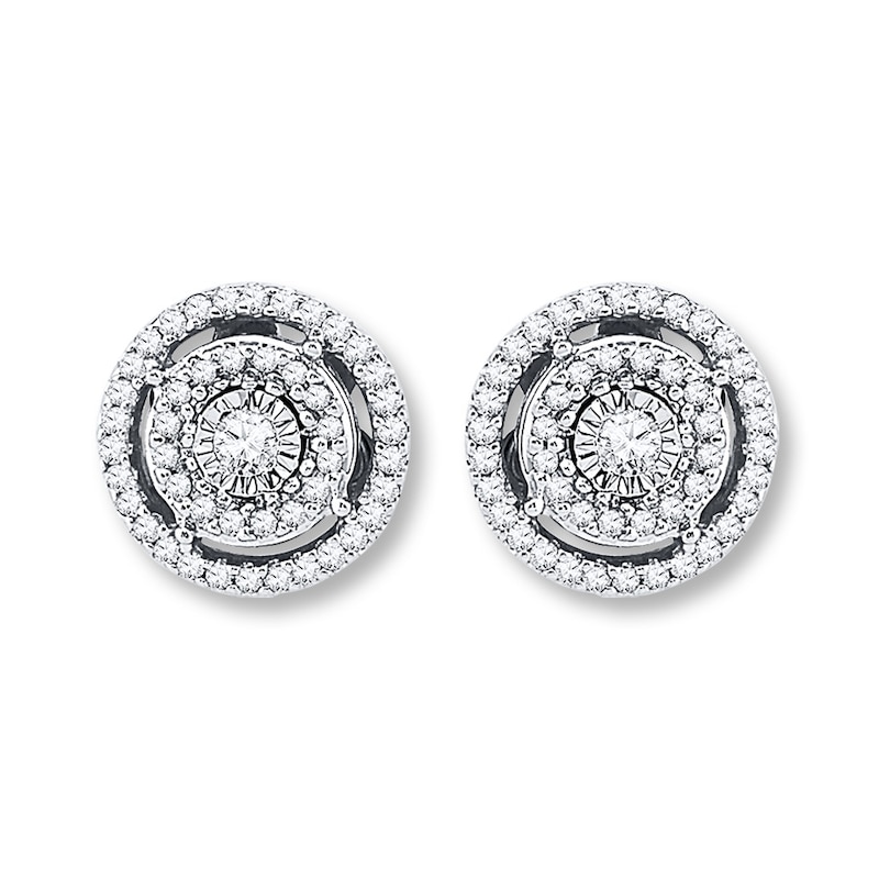 Previously Owned Earrings 1/4 ct tw Diamonds 10K White Gold