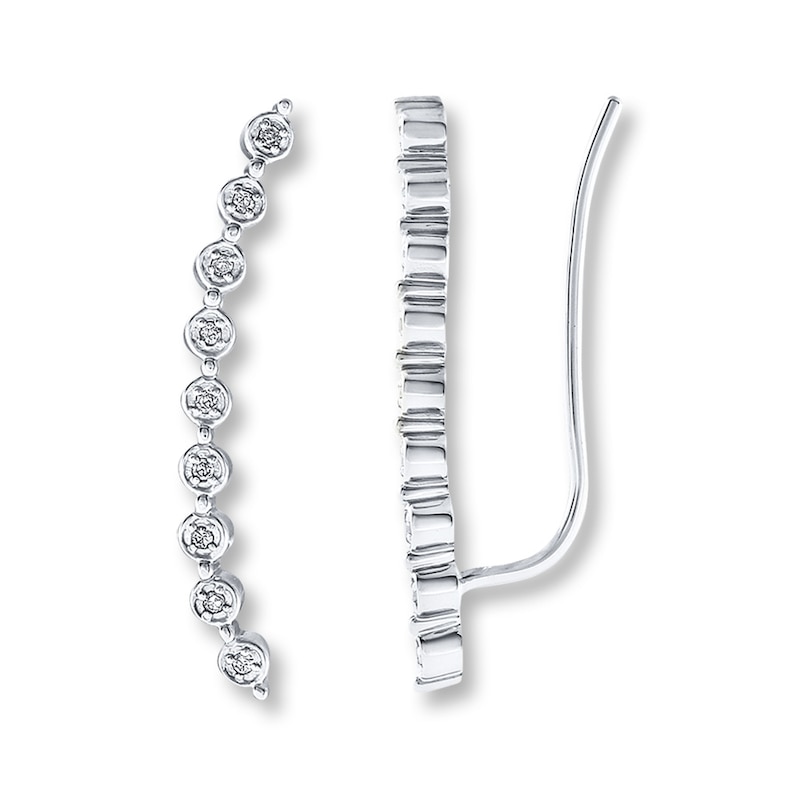 Previously Owned Earring Climbers 1/15 ct tw Diamonds Sterling Silver