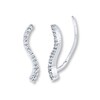 Thumbnail Image 1 of Previously Owned Diamond Earring Climbers 1/15 ct Sterling Silver