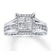 Thumbnail Image 0 of Previously Owned Diamond Engagement Ring 1-3/8 ct tw Princess & Round-cut 14K White Gold