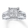 Thumbnail Image 0 of Previously Owned Diamond Engagement Ring 1-3/8 ct tw Princess & Round-cut 14K White Gold