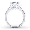 Thumbnail Image 1 of Previously Owned Diamond Engagement Ring 1-3/8 ct tw Princess & Round-cut 14K White Gold