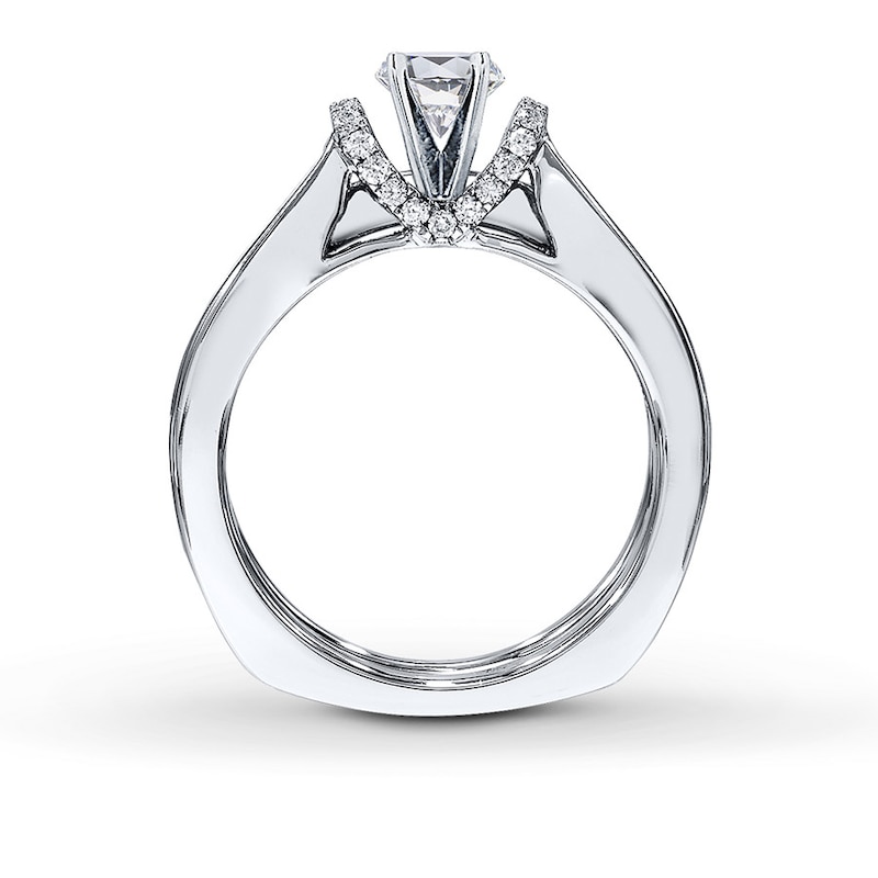 Main Image 2 of Previously Owned Diamond Bridal Setting 1-1/5 ct tw Princess-cut 18K White Gold