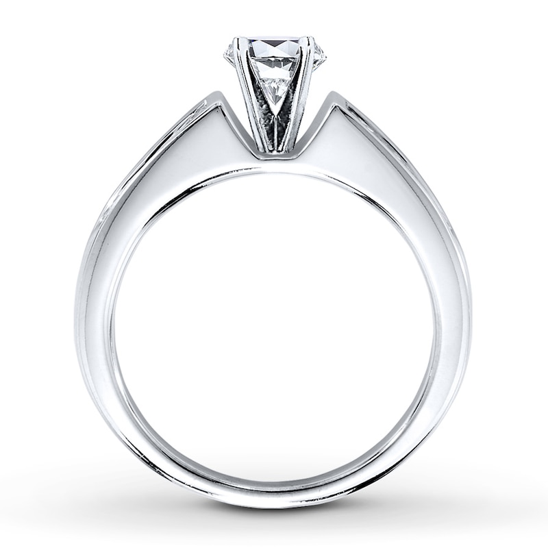 Main Image 2 of Previously Owned Diamond Ring Setting 1/2 ct tw Princess-cut 14K White Gold