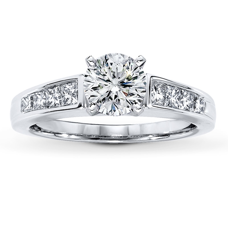 Main Image 3 of Previously Owned Diamond Ring Setting 1/2 ct tw Princess-cut 14K White Gold