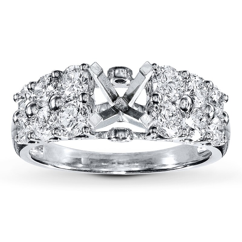 Main Image 1 of Previously Owned Diamond Ring Setting 1-3/8 ct tw Round-cut 14K White Gold