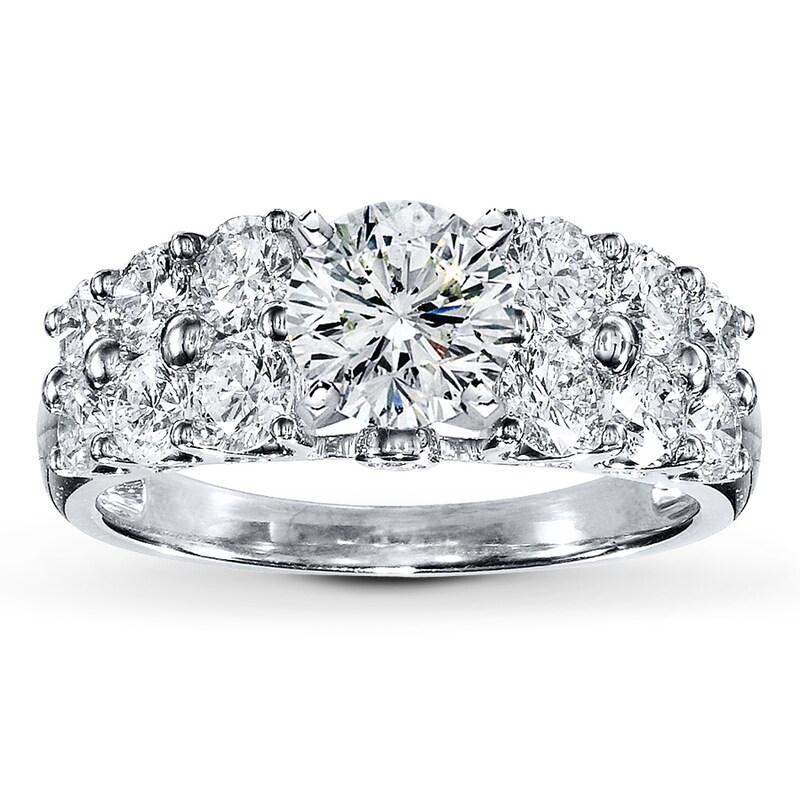 Main Image 3 of Previously Owned Diamond Ring Setting 1-3/8 ct tw Round-cut 14K White Gold