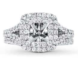 Previously Owned Leo Bridal Setting 1 ct tw Diamonds 14K White Gold