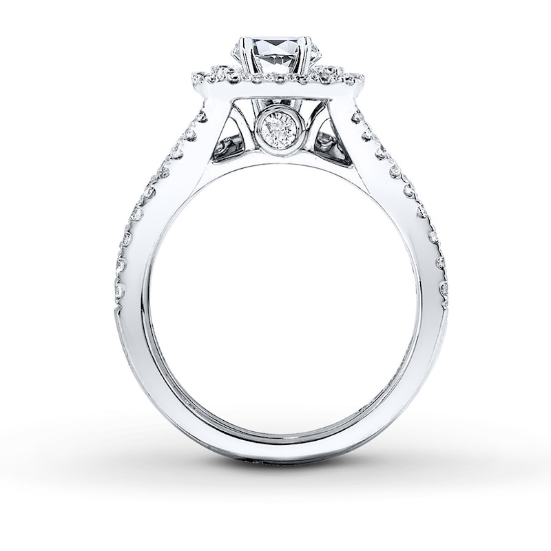 Main Image 2 of Previously Owned Leo Bridal Setting 1 ct tw Diamonds 14K White Gold