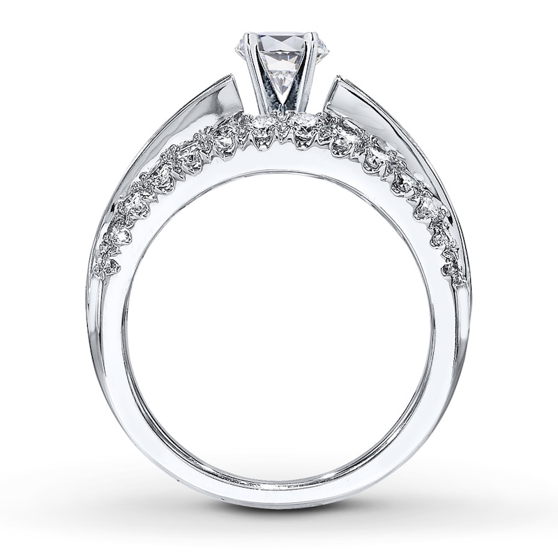 Main Image 2 of Previously Owned Diamond Bridal Setting 1-3/4 cttw Round/Princess 14K White Gold