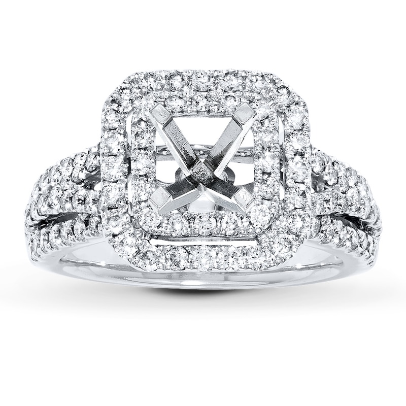 Main Image 1 of Previously Owned Diamond Ring Setting 1 ct tw Round-cut 14K White Gold