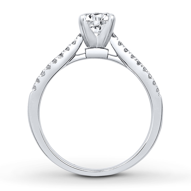 Main Image 2 of Previously Owned Diamond Ring Setting 1/4 ct tw Round-cut 14K White Gold