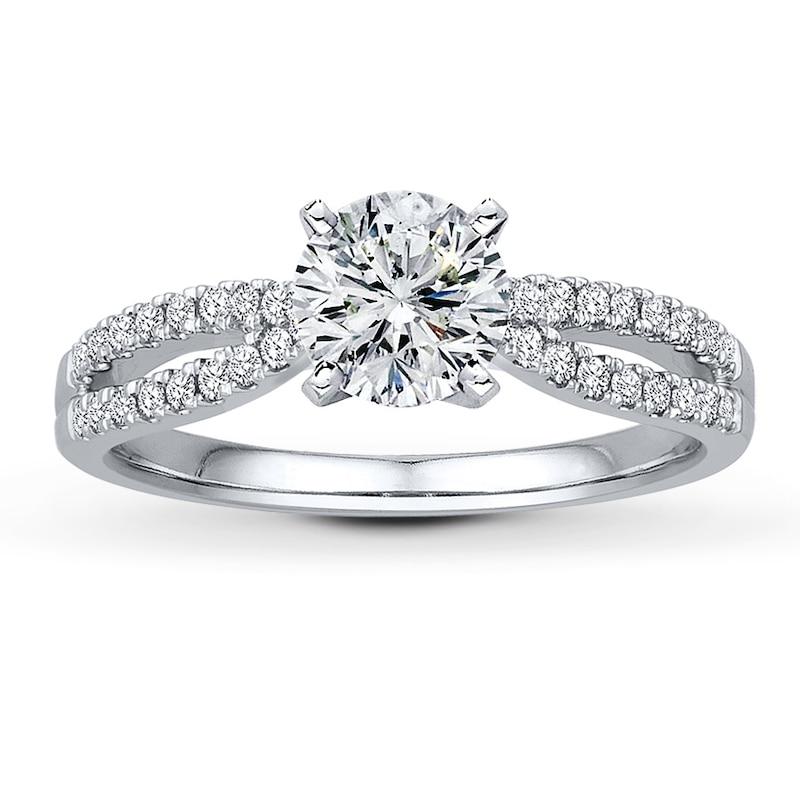 Main Image 3 of Previously Owned Diamond Ring Setting 1/4 ct tw Round-cut 14K White Gold