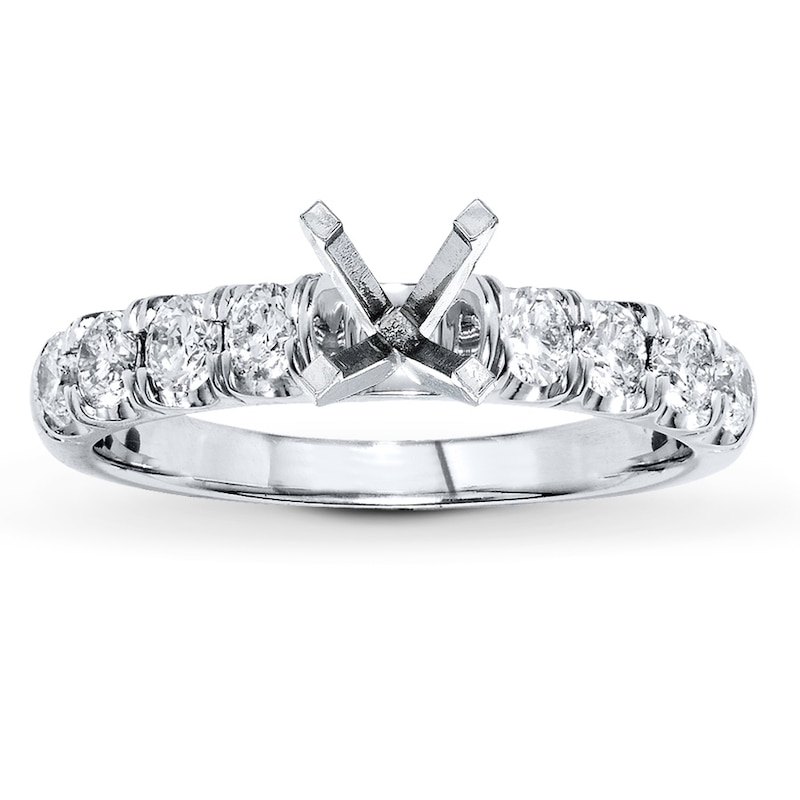 Main Image 1 of Previously Owned Diamond Ring Setting 3/4 ct tw Round-cut 14K White Gold