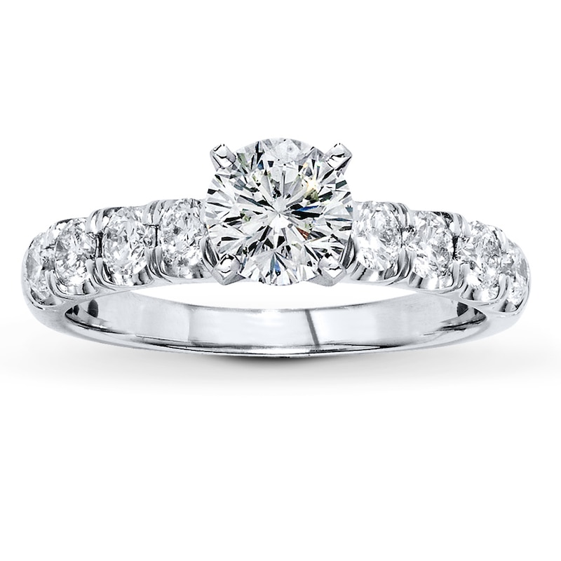 Main Image 3 of Previously Owned Diamond Ring Setting 3/4 ct tw Round-cut 14K White Gold