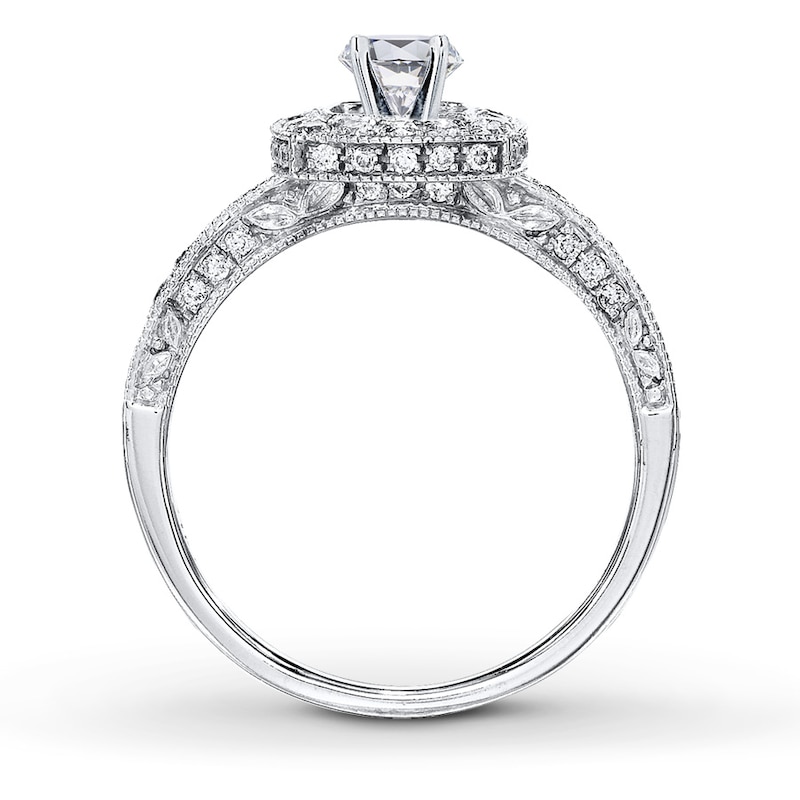 Main Image 2 of Previously Owned Diamond Ring Setting 5/8 ct tw Round-cut 14K White Gold