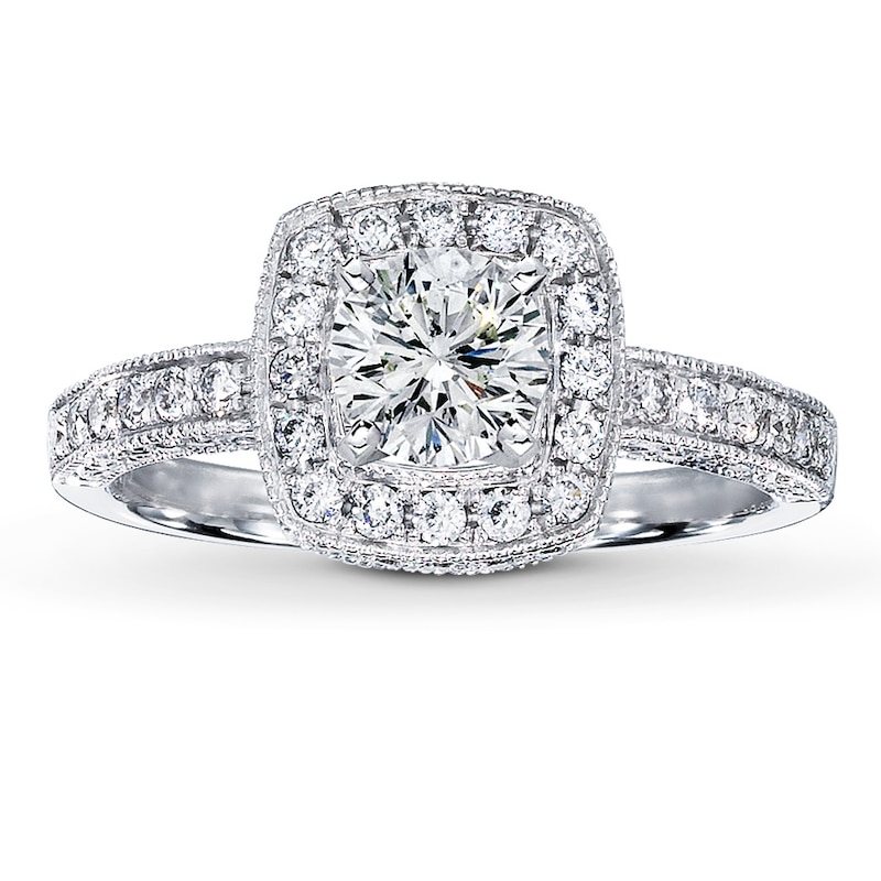 Main Image 3 of Previously Owned Diamond Ring Setting 5/8 ct tw Round-cut 14K White Gold