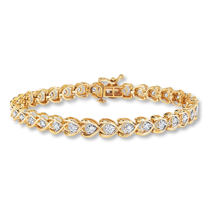 Main Image 1 of Previously Owned Diamond Bracelet 1 ct tw 10K Yellow Gold 7.25"