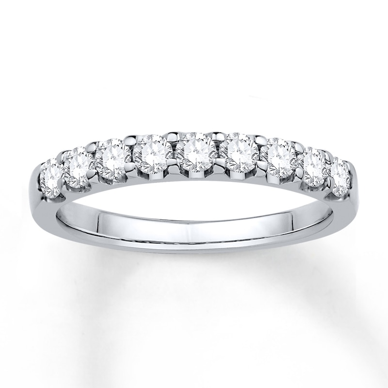 Main Image 1 of Previously Owned Wedding Band 1/2 ct tw Round-cut Diamonds 14K White Gold