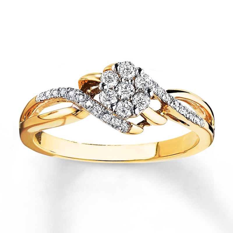 Main Image 1 of Previously Owned Ring 1/4 ct tw Round-cut Diamonds 10K Yellow Gold