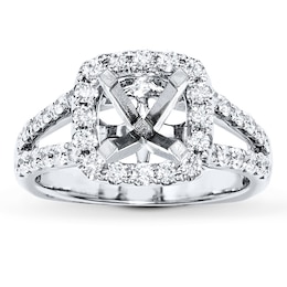 Previously Owned Diamond Ring Setting 1 ct tw Ideal Round-cut 18K White Gold