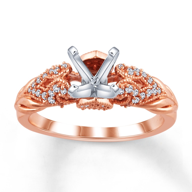 Main Image 1 of Previously Owned Diamond Ring Setting 1/5 ct tw Round-cut 14K Two-Tone Gold