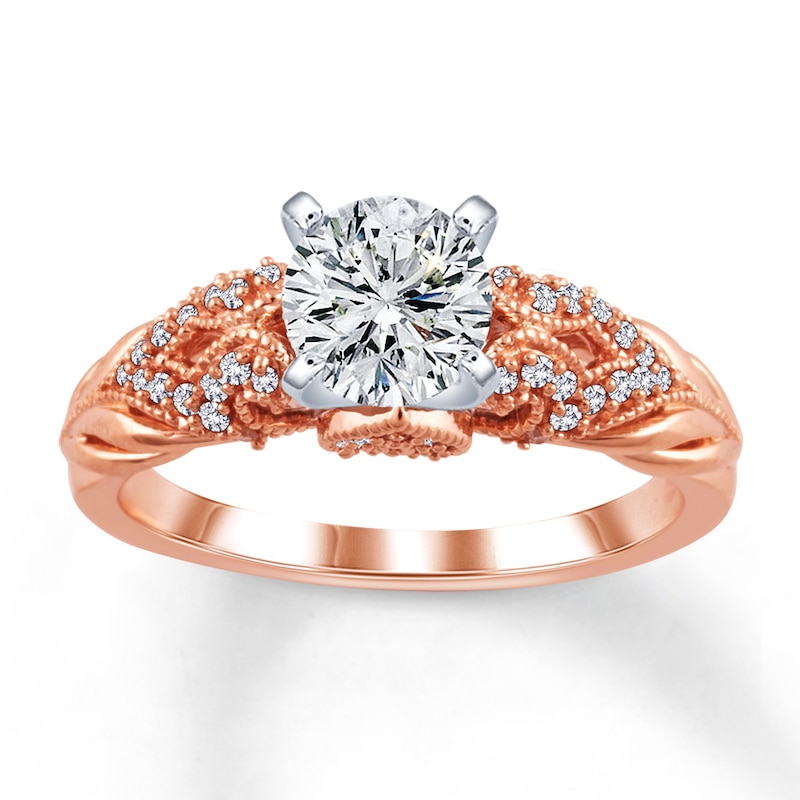 Main Image 3 of Previously Owned Diamond Ring Setting 1/5 ct tw Round-cut 14K Two-Tone Gold