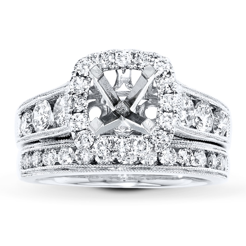 Main Image 1 of Previously Owned Diamond Bridal Setting 1-1/2 ct tw Round-cut 14K White Gold