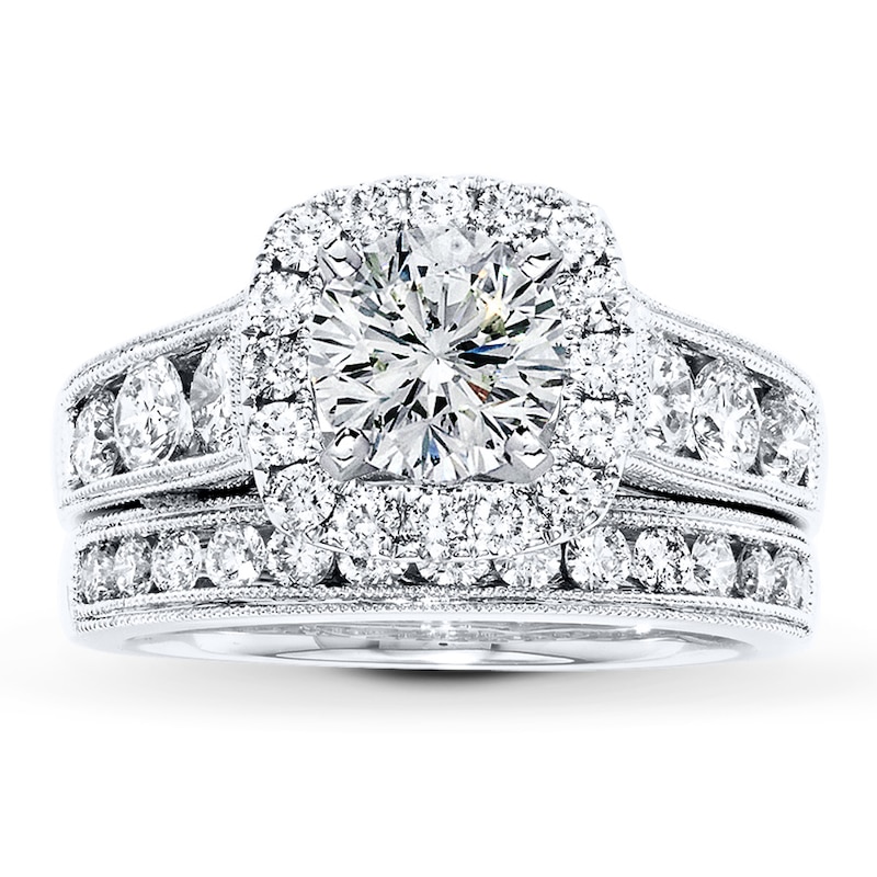 Main Image 3 of Previously Owned Diamond Bridal Setting 1-1/2 ct tw Round-cut 14K White Gold