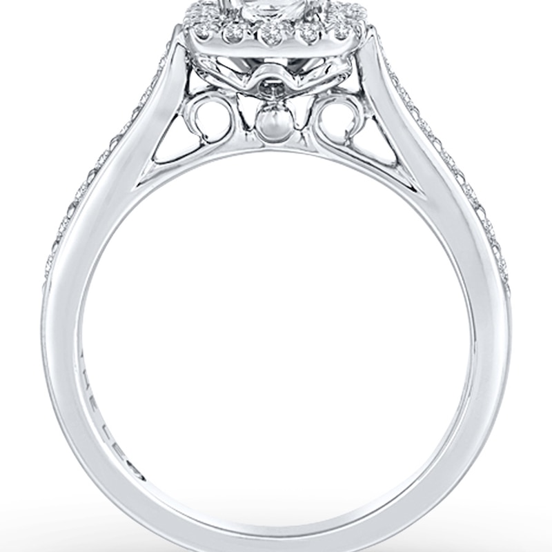 Previously Owned THE LEO Diamond Ring 3/4 ct tw Princess & Round-cut 14K White Gold