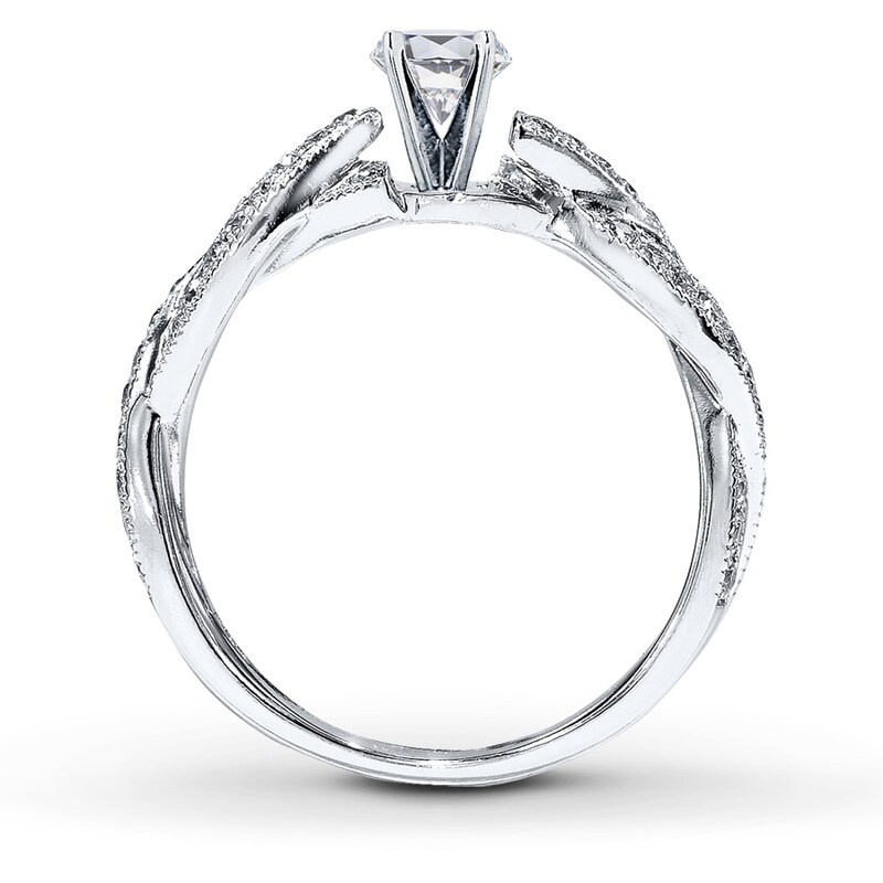 Main Image 2 of Previously Owned Diamond Ring Setting 3/8 ct tw Round-cut 14K White Gold