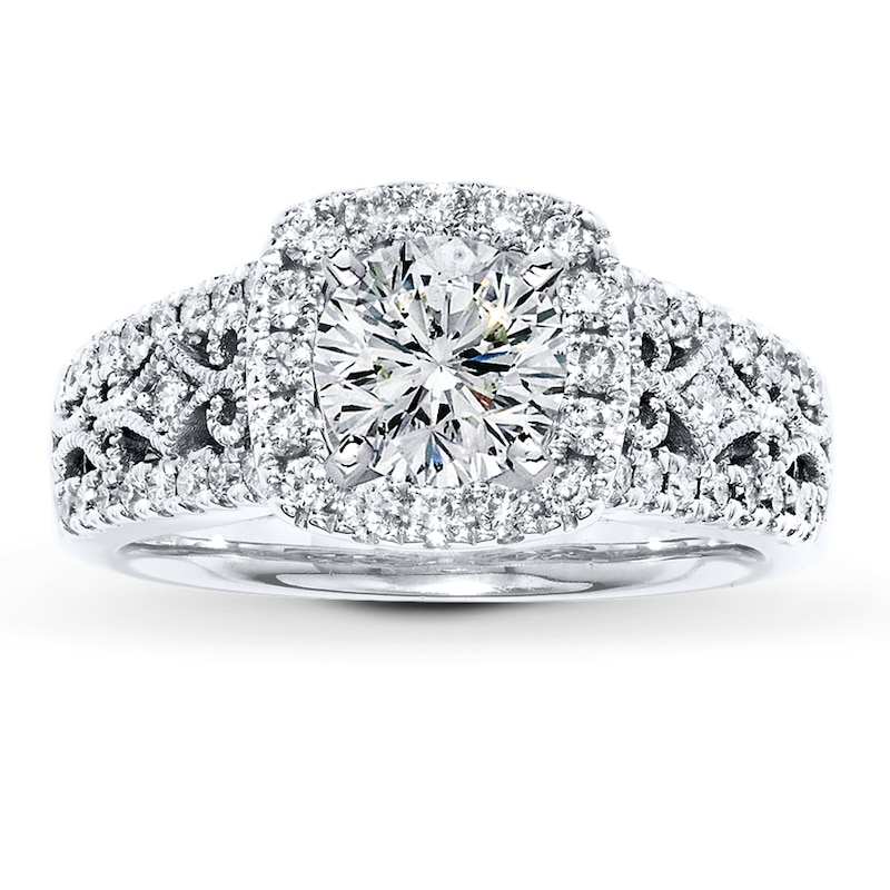 Main Image 3 of Previously Owned Diamond Ring Setting 1/2 ct tw Round-cut 14K White Gold