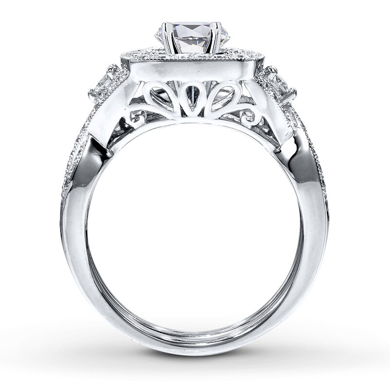 Main Image 2 of Previously Owned Diamond Bridal Setting 3/4 ct tw Round-cut 14K White Gold