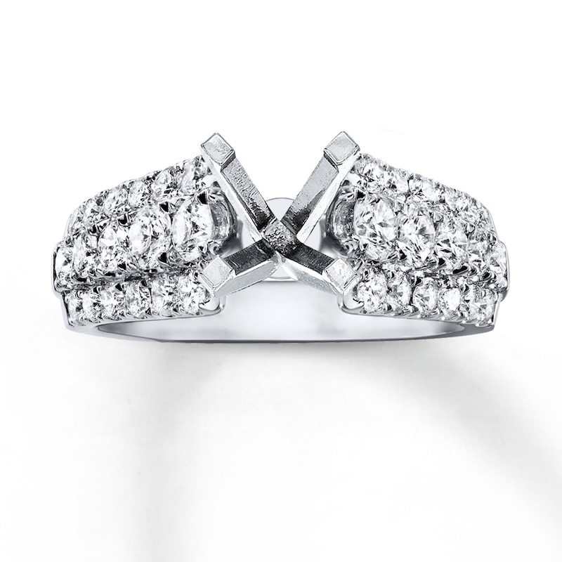 Main Image 1 of Previously Owned Diamond Ring Setting 1-1/4 ct tw Round 18K White Gold