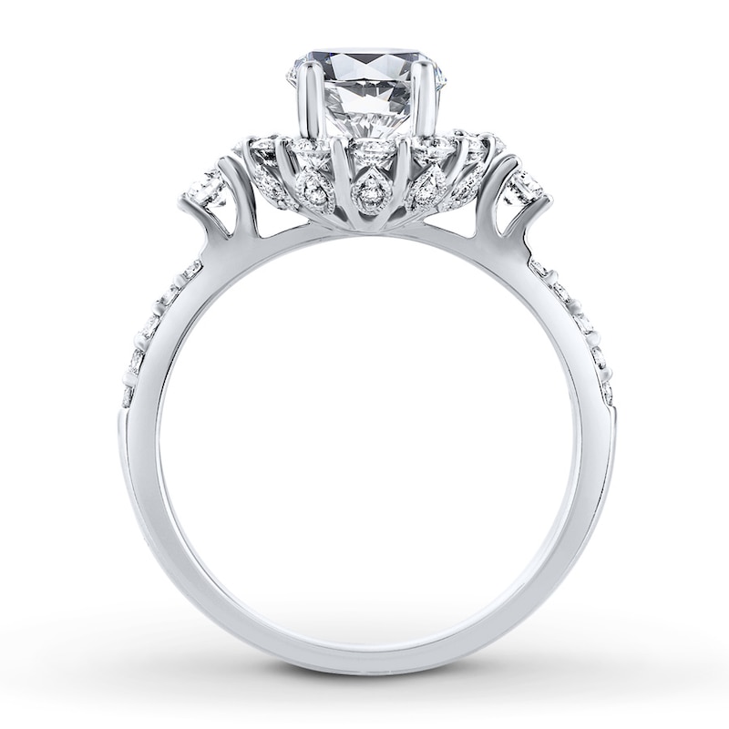 Main Image 2 of Previously Owned Diamond Ring Setting 3/4 ct tw Round-cut 14K White Gold