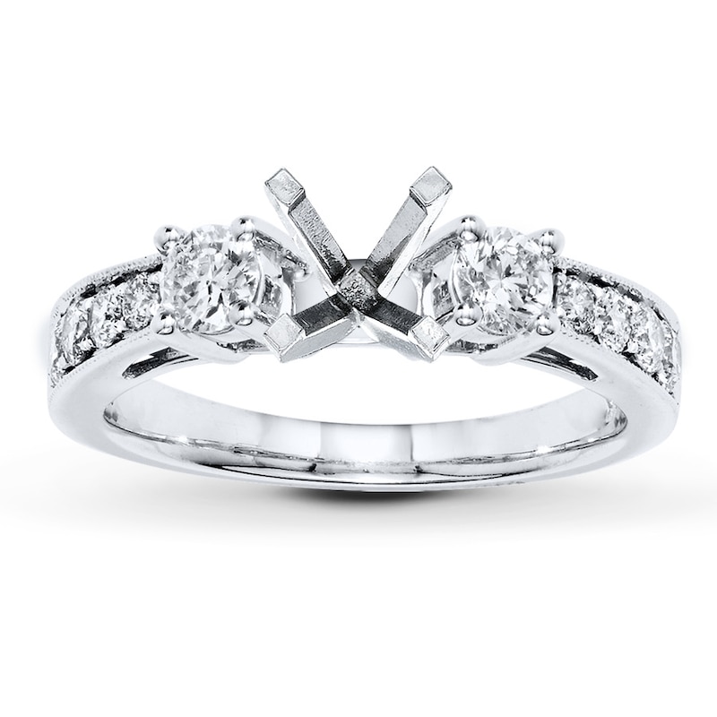 Main Image 1 of Previously Owned Diamond Ring Setting 3/4 ct tw Round-cut 14K White Gold