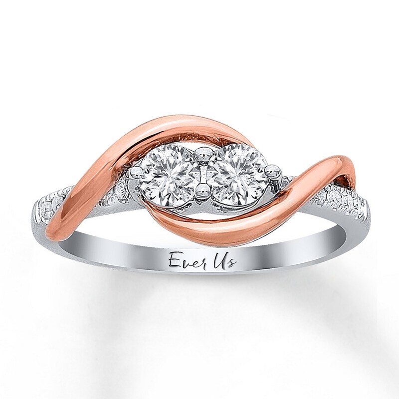 Main Image 1 of Previously Owned Ever Us Two-Stone Ring 1/2 ct tw Diamonds 14K Two-Tone Gold