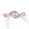 Thumbnail Image 4 of Previously Owned Ever Us Two-Stone Ring 1/2 ct tw Diamonds 14K Two-Tone Gold