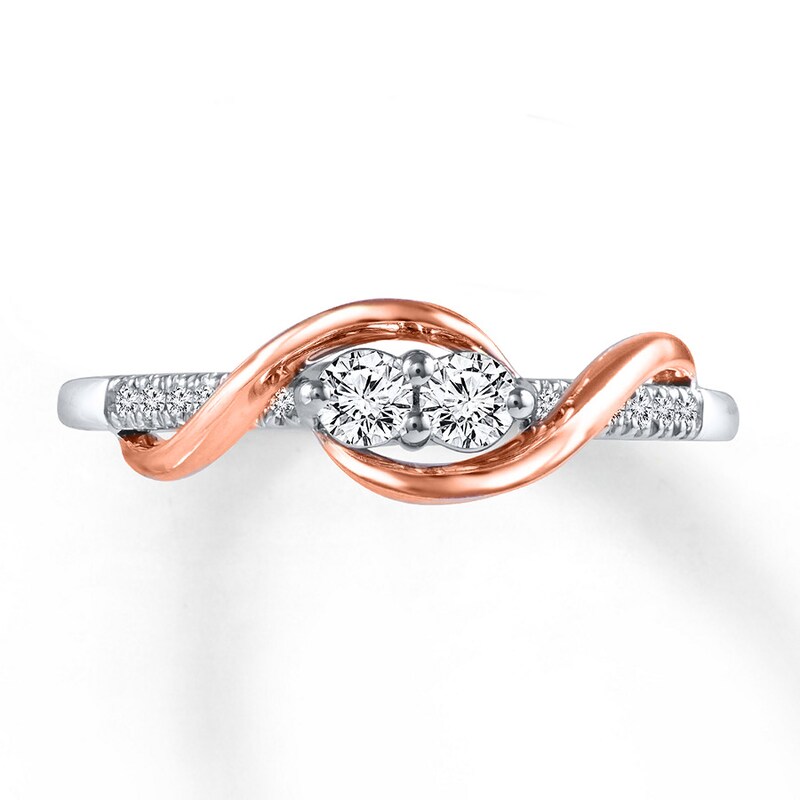 Main Image 4 of Previously Owned Ever Us Two-Stone Ring 1/2 ct tw Diamonds 14K Two-Tone Gold