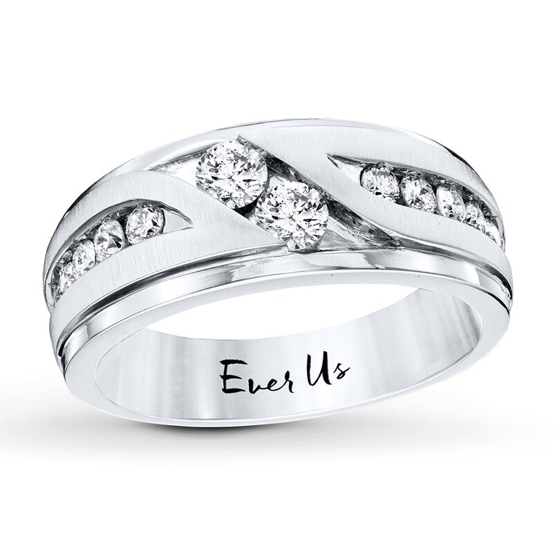 Previously Owned Ever Us Men's Two-Stone Ring 1 ct tw Diamonds 14K White Gold