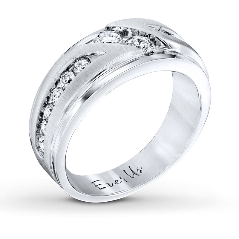 Main Image 2 of Previously Owned Ever Us Men's Two-Stone Ring 1 ct tw Diamonds 14K White Gold