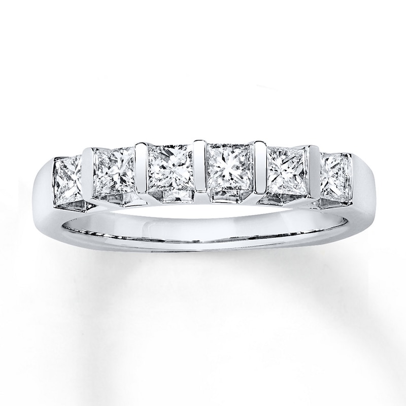 Main Image 1 of Previously Owned Diamond Anniversary Band 3/4 ct tw Princess-cut 18K White Gold