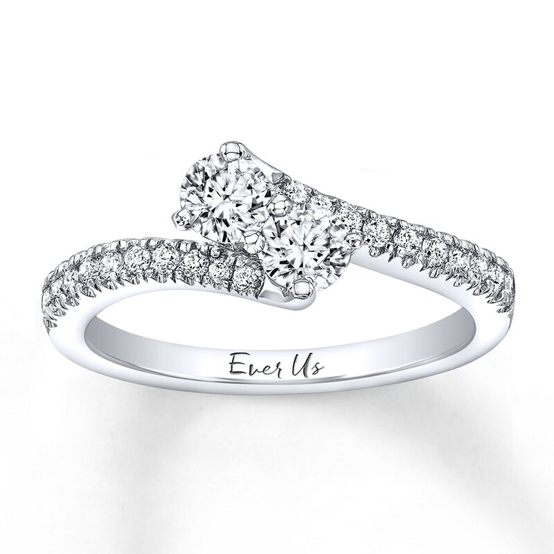 Main Image 1 of Previously Owned Ever Us SI2 Quality Two-Stone Ring 1 ct tw Diamonds 18K Gold